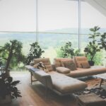 Brown and black sofa set